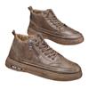 Fashion Men's Casual Boots New High-top Men's Boots Work Business  Side Zipper Men's Sneakers Leather  2024