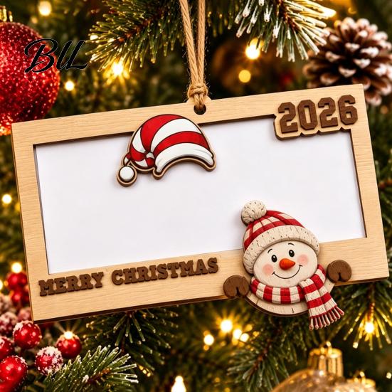 Christmas Tree Hanging Decoration Wooden Money Holder, Personalized Cash Gift Wallet with Santa Holiday Home Decor Accessories Design, Creative