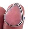 Кольцо из чистого серебра 925 пробы с натуральным розовым опалом ручной работы, размер 7 u1o11