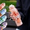 750 мл Бутылка для воды с капибарой для детей Поильник с силиконовой трубочкой Герметичная Пластиковые бутылки для воды Летняя детская бутылка для воды