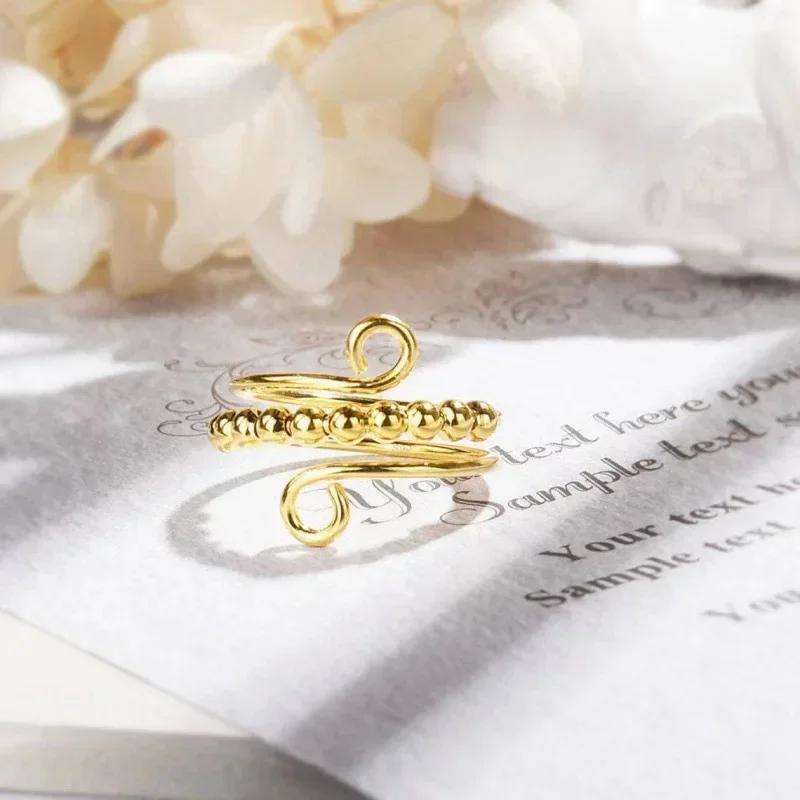 Двухслойное регулируемое женское кольцо с индивидуальным дизайном, простое и лаконичное