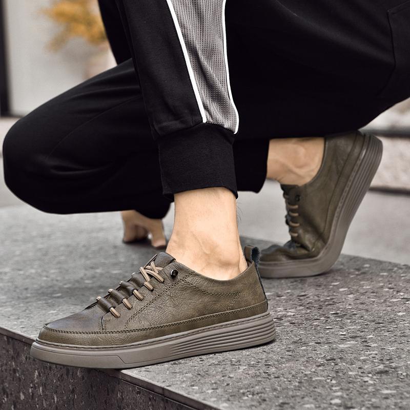 Модная обувь для скейтбординга из натуральной кожи, мужская обувь ручной работы, удобная мужская обувь на шнуровке, 2024 г., новое поступление, мужские кроссовки
