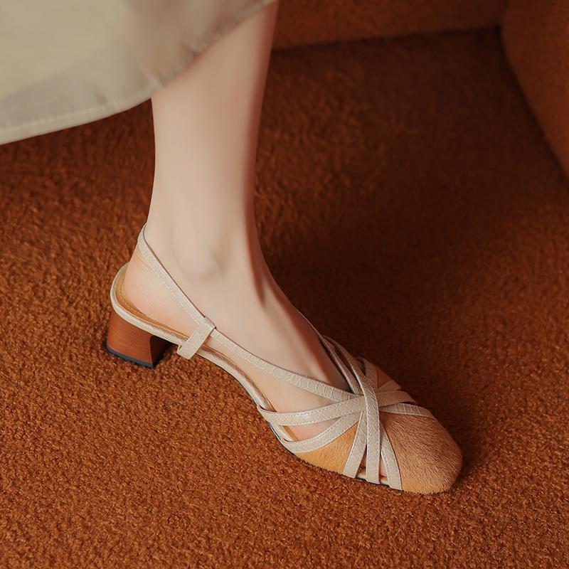 Модные женские сандалии на высоком каблуке, модные из натуральной кожи с ремешком на щиколотке, офисные туфли для вечеринки, женские 2025, новые женские сандалии с пряжкой, повседневная обувь