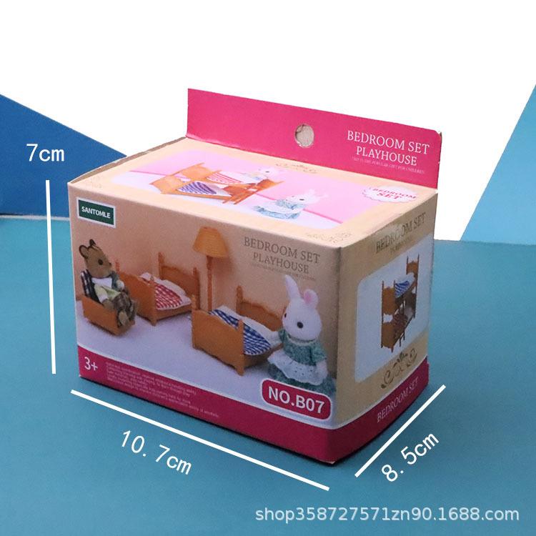 Doll House Simulation Mini Bedroom Double Bed Bunk Bed Accessories Mini Food Play House Furniture Children'S Toys