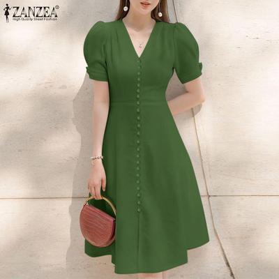 Женское повседневное длинное летнее платье с V-образным вырезом и коротким рукавом