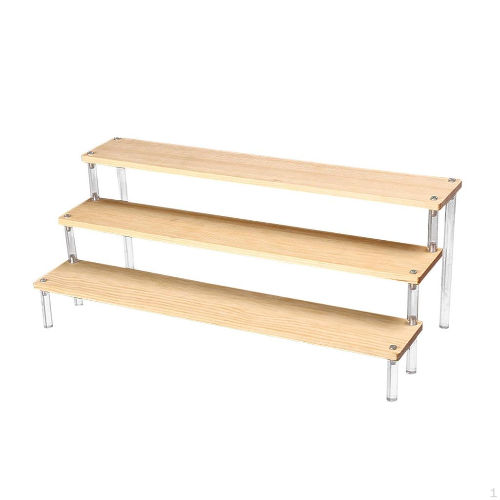 Прозрачный акриловый подставка-органайзер полка держатель для кексов витрина фурнитура дерево