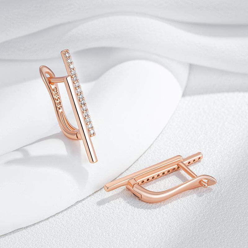 Уникальные блестящие серьги-капли из натурального циркона для женщин, тренд, аксессуары цвета розового золота, повседневные изысканные украшения, кристальный подарок