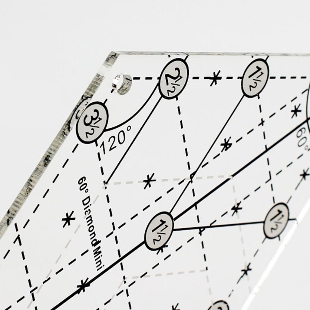 60-градусный алмазный шаблон для квилтинга, швейная линейка, линейка для квилтинга, линейка для рукоделия, простые дизайны для квилтинга, фурнитура