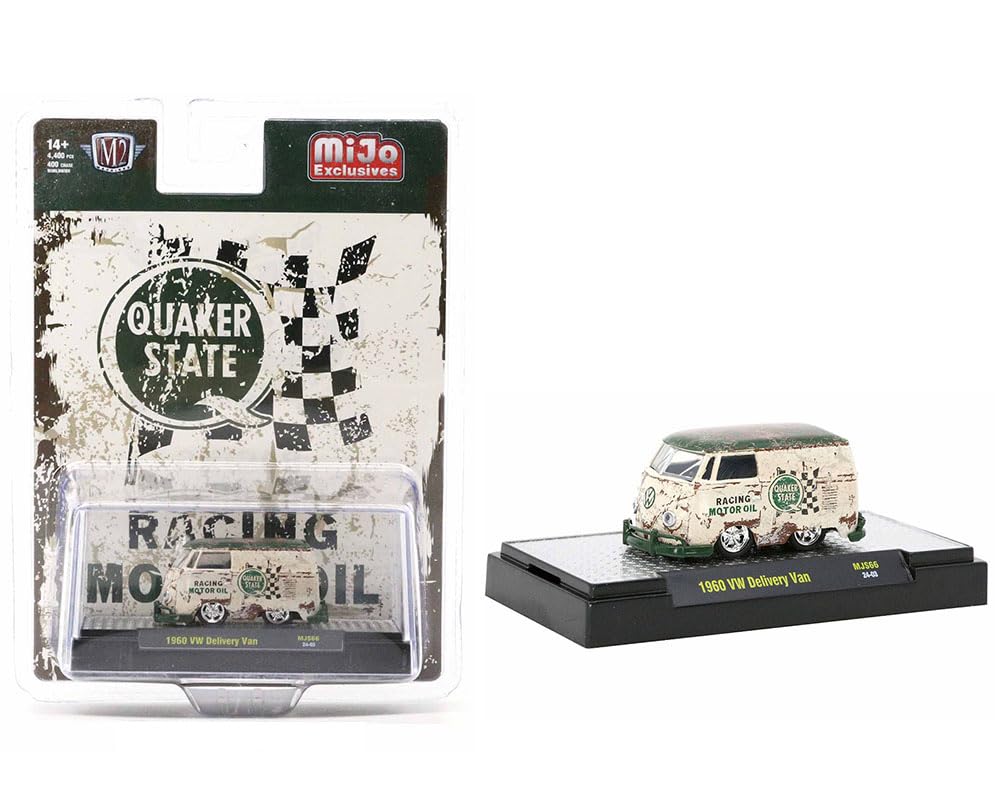 M2 Machines 1/64 Scale 1960 Quaker State Weathered Volkswagen Delivery Van Diecast Model Car [Parallel Import]