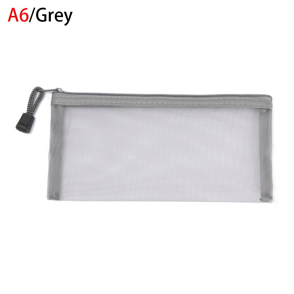 Handbags Cosmetic Stationery Zipper Pencil Case Mesh Pen Bag Transparent Grid Cosmetic Storage