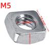 100 Pcs 304 Stainless Steel Square Nuts Metric Coarse Thread Silver Metric Nuts M3 / M4 / M5 / M6 Fastener Nuts