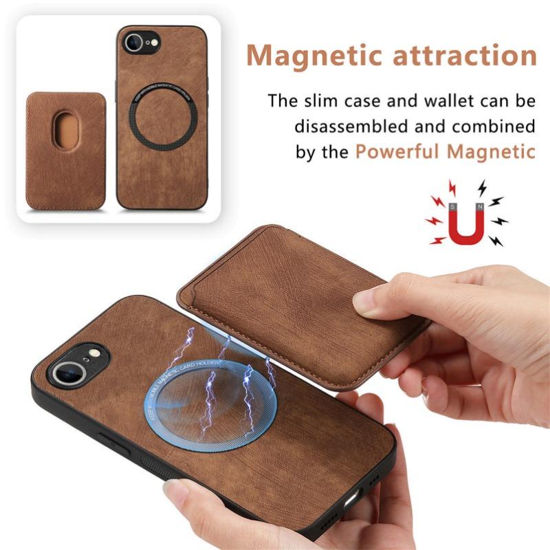 For Leather Case for For Iphone 16E 16e SE4 Magnetic Wallet Card Pocket Cover for For Iphone 16E 16 Pro Max 14 1 Plus 13 12 11
