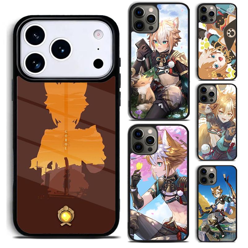 Genshin Impact Gorou Phone Case for iPhone 17 16 15 Pro Max Air 14 13 12 11 Plus Shockproof Cover