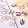 Letter Clip School Stationery Cartoon Binder Clips Snacks Sealing Clip Paper Clip Transparent Clip
