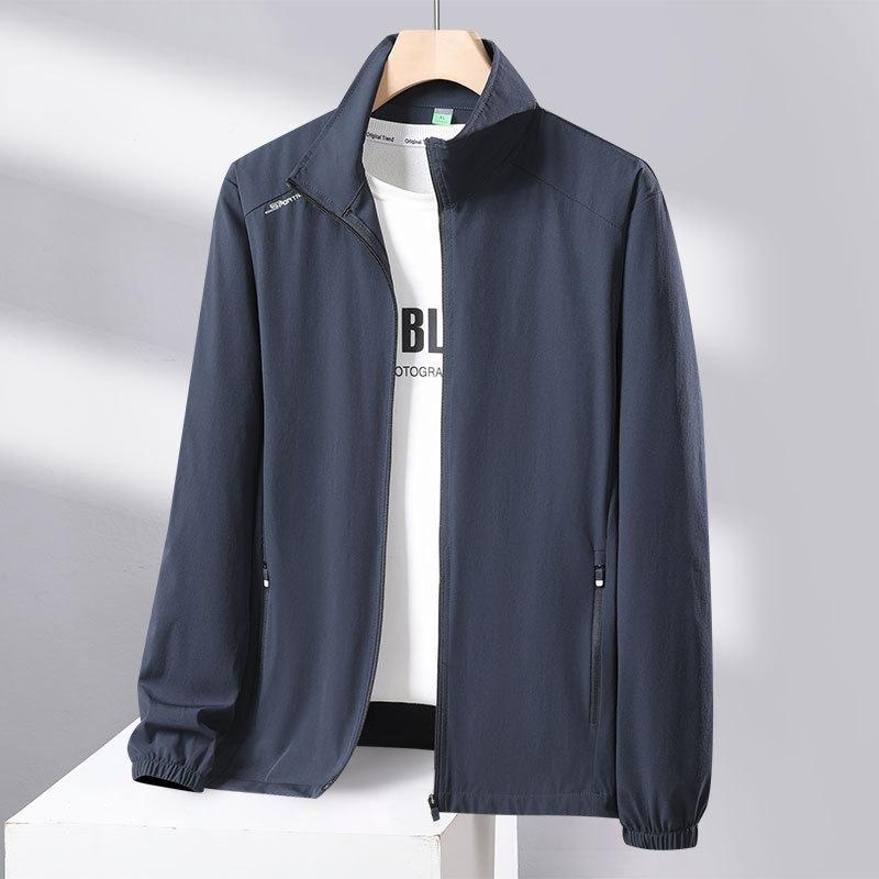 Летняя солнцезащитная одежда Мужская дышащая куртка Ice Silk Быстросохнущая мужская одежда Тонкая однослойная быстросохнущая УФ-куртка