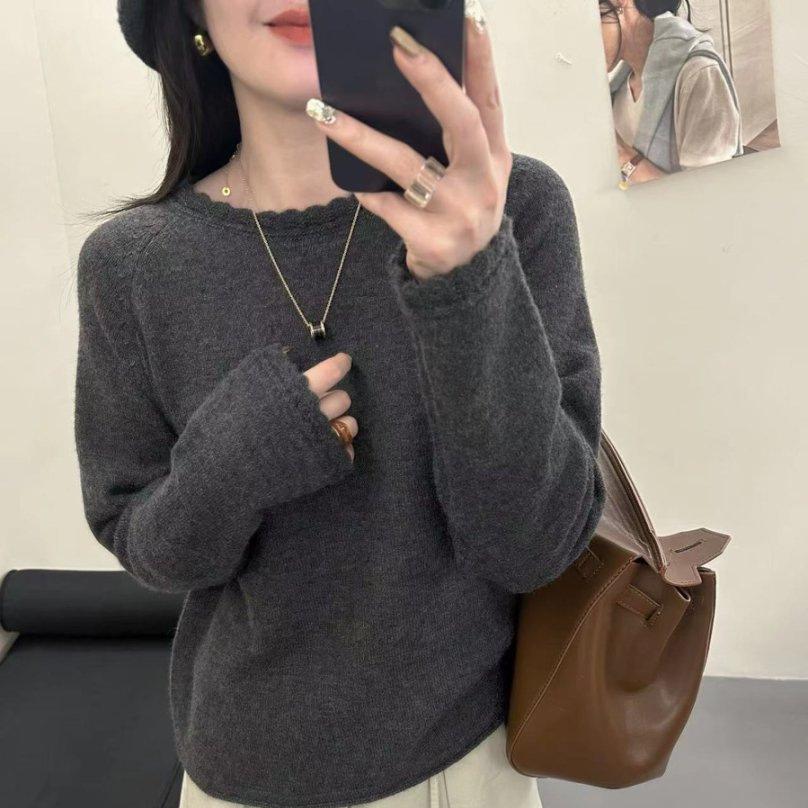 Women Autumn Winter Loose Knitted Sweater Soft Warm Long Sleeve Solid Color Casual Oversized Pullover Daily Streetwear Tops