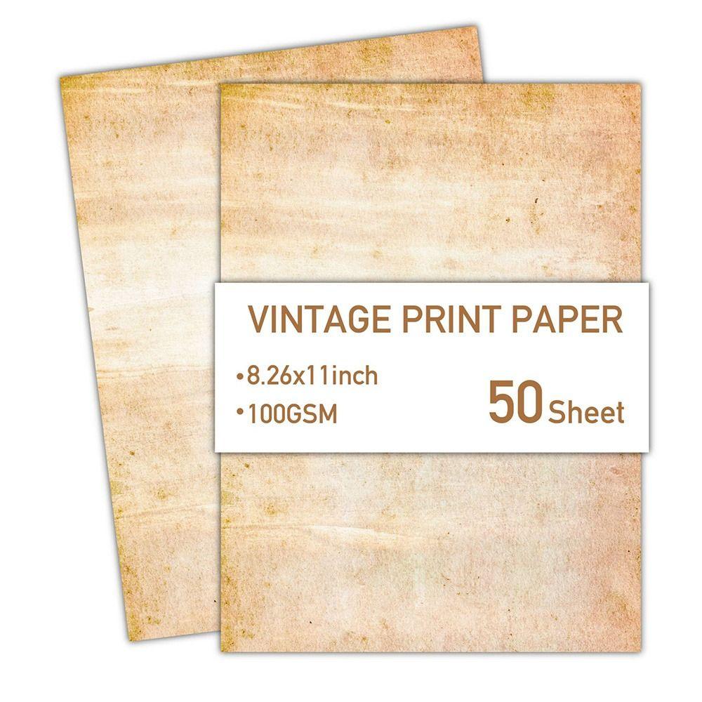 50 Sheets Classical Printing Paper Simple Pirate Scrolls Literary Scrapbook Letter Paper Envelopes