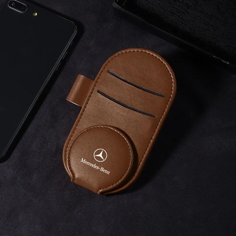MEA4 Car Multifunction Sunglasses Clip Card Ticket Holder Stand Eyeglasses Stickers For Mercedes-Benz C450 C180 C200 C220 C250 C300