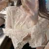 Fairy Lace Mesh Blouse - Women's Fashion See-Through Top for Autumn/Winter 2024