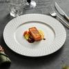 Relief Fish Scale Texture Shallow Plate Ceramic Dessert Dish Sushi Dish Steak Plate Salad Plate Artistic Conception Tableware