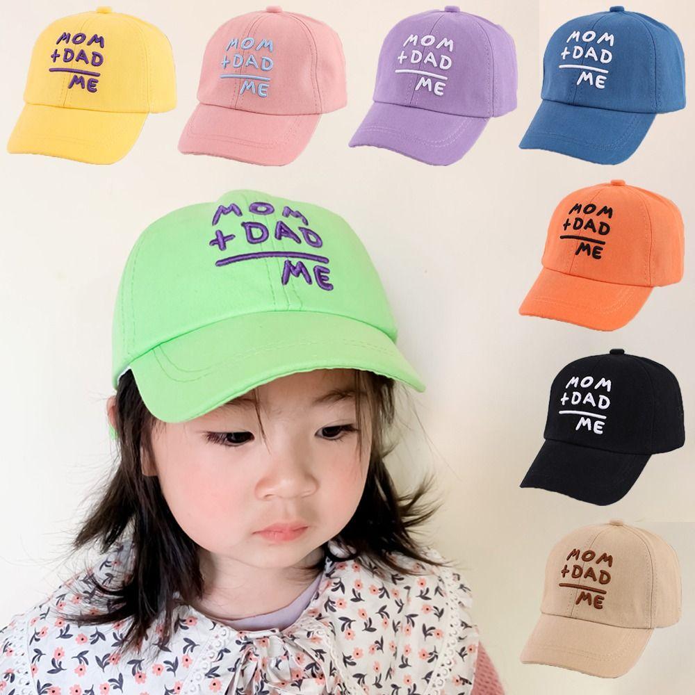 MOM+DAD=ME Embroidery Baseball Caps Cute Sunscreen Hats Fashion Children's Cap For Boys Girls