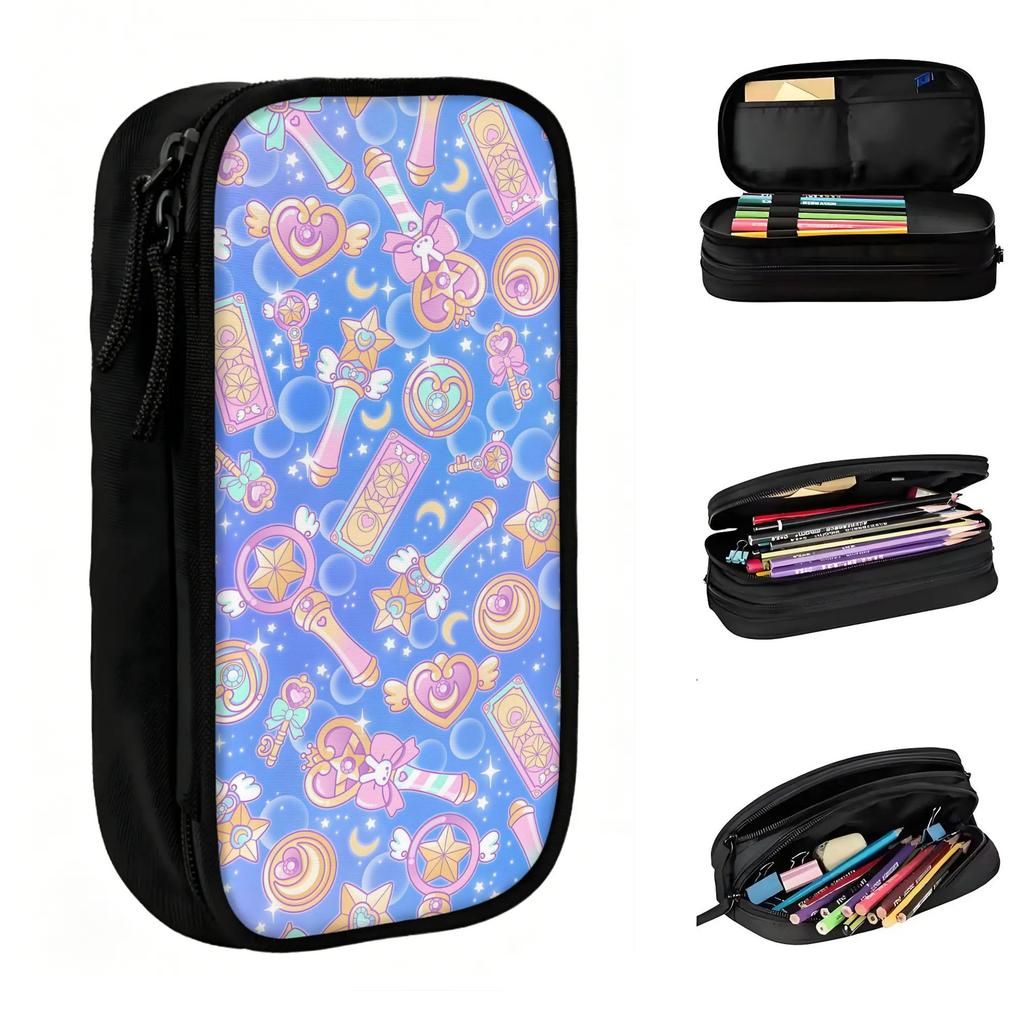 Custom S-Sailores Cartoon Japan Hot Pencil Cases for Boy Girl Large Capacity Classical Pen Bag Box Stationery
