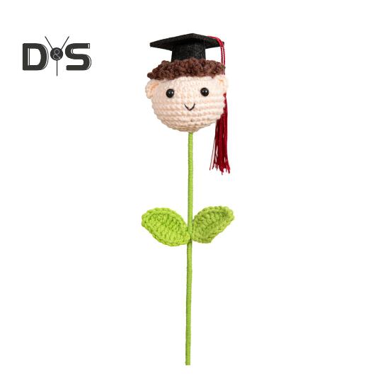 Выпускники Вязание крючком Цветочный букет Выпускной Шляпа Мультфильм Мальчик Девочка Собака Ручная работа Вязание Цветочная ветка Выпускные вечеринки Украшение дома