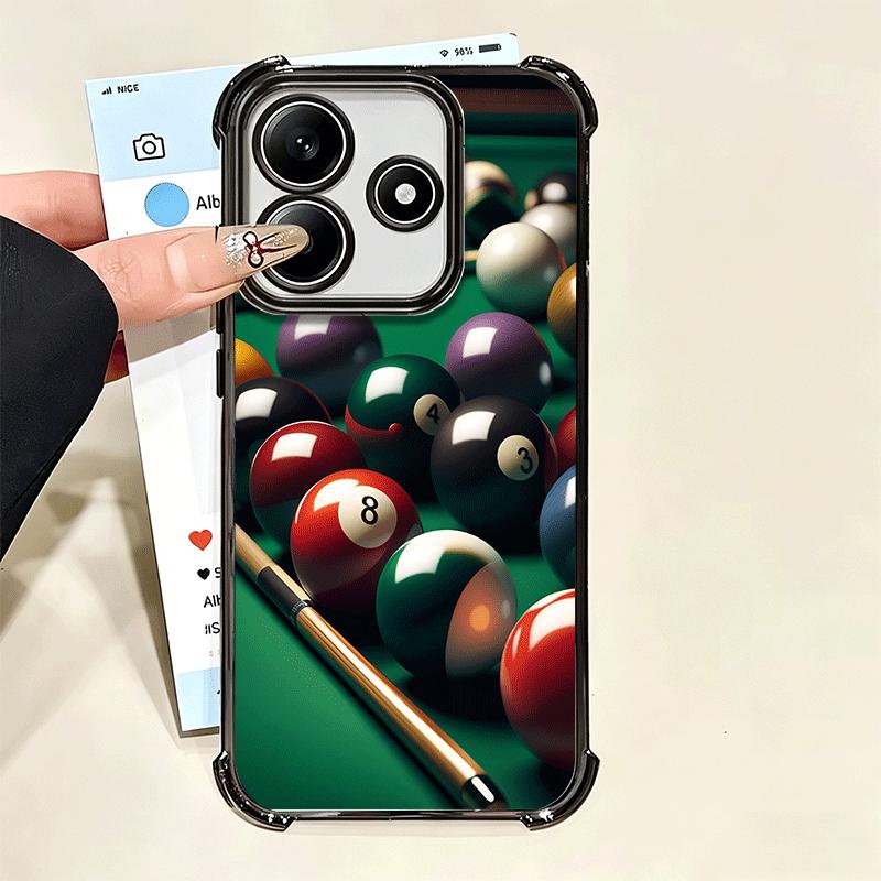 Мяч для бильярда № 8 Мягкий чехол для телефона для Xiaomi Poco X7 X8 Pro Max X6 X5 X3 F8 Ultra F7 M8 M7 M5S Redmi 15C 15A 15 14C 13C
