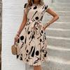 Casual Getaway Hot Sale Elegant Statement Abstract Graphic Print Pleated Dress