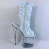 20 см летние круглоголовые ботинки-чулки с узором гремучей змеи, белая прозрачная подошва, женские, водонепроницаемые при низком уровне стола