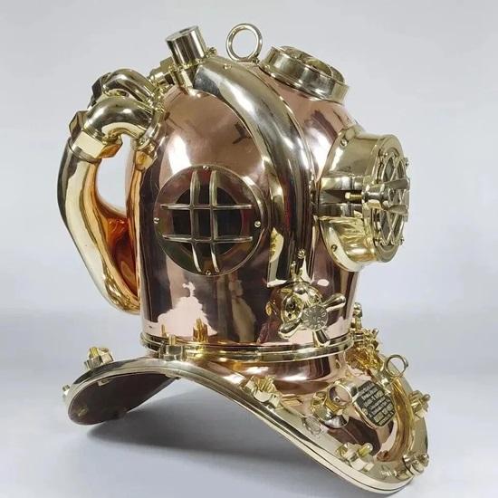 Copper Brass Diving Helmet 55.88 Cm Mark V US Navy Heavy Diving Helmet Gift For Navy Officer, Home, Office Decorative