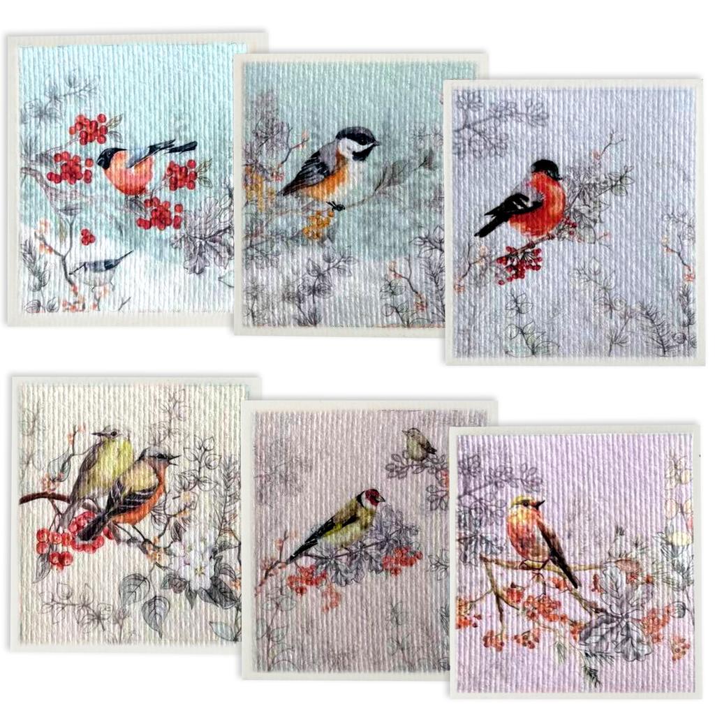 5/6/12 шт. Кухонные полотенца для посуды Многоразовые салфетки для посуды Моющиеся кухонные тряпки для посуды Впитывающие мягкие целлюлозные губчатые салфетки 7,7*6,7 дюйма