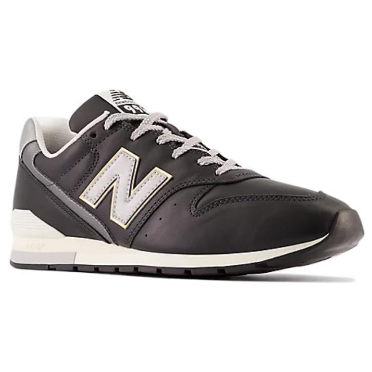 New Balance Nb 996 Кроссовки мужские низкие из кожи на шнуровке с круглым носком черно-серые CM996RI2