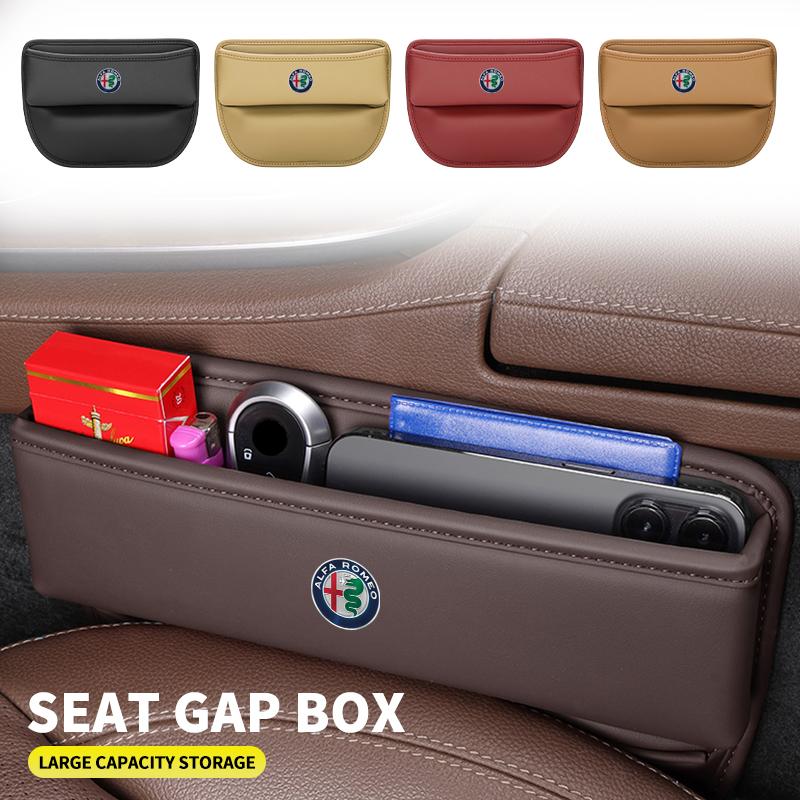 XGNST1 1pcs Car Seat Gap Storage Box Auto Acesssories For Alfa Romeo Giulia Stelvio Giulietta 156 159 147 Mito Tonale Brera Disco V