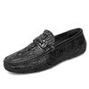 Genuine Leather Mens Loafers New Slip On Driving Shoes Crocodile Pattern Casual Business Shoes Moccasins Driving Zapatos Hombre