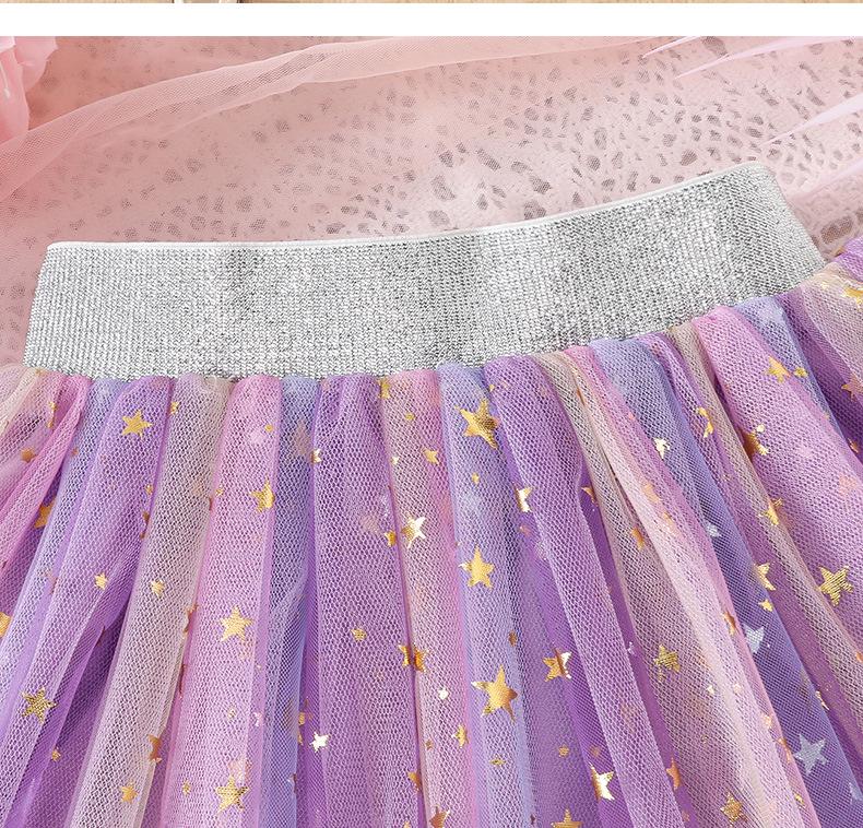 Пушистая юбка-принцесса для девочек со звездным принтом - Для всех сезонов