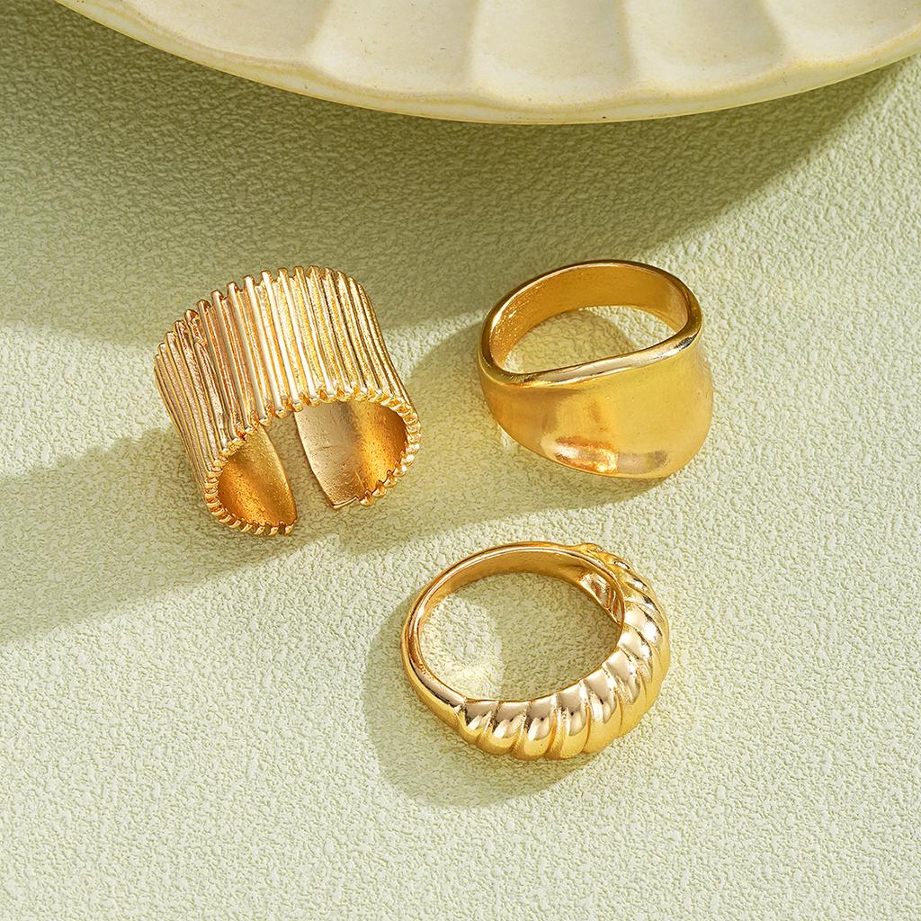17KM 3-элементное кольцо из сплава неправильной геометрической формы, золотое персонализированное кольцо в стиле хип-хоп для женщин, ювелирные аксессуары