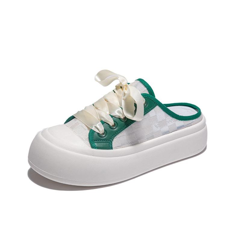 Новые полутапочки на толстой подошве, большеголовые кеды и повседневные перфорированные губчатые туфли