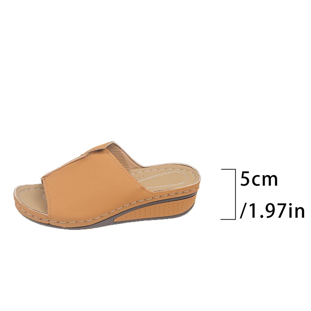 Весенние и летние новые классные тапочки для женщин, удобный покатый каблук, толстая подошва, простые и повседневные уличные тапочки