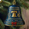 United States 250th Anniversary Bell Ornament Patriotic Commemorative Doorbell Xmas Tree Hanging Decoration for Home Garden Decor