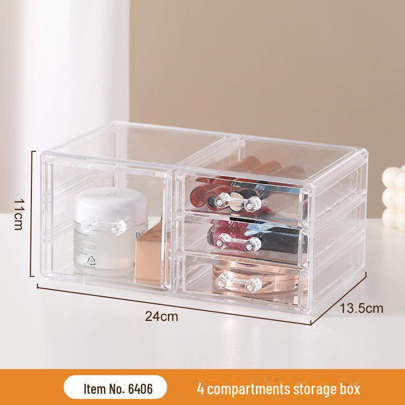 Прозрачный настольный органайзер для косметики в спальне и многоуровневого хранения
