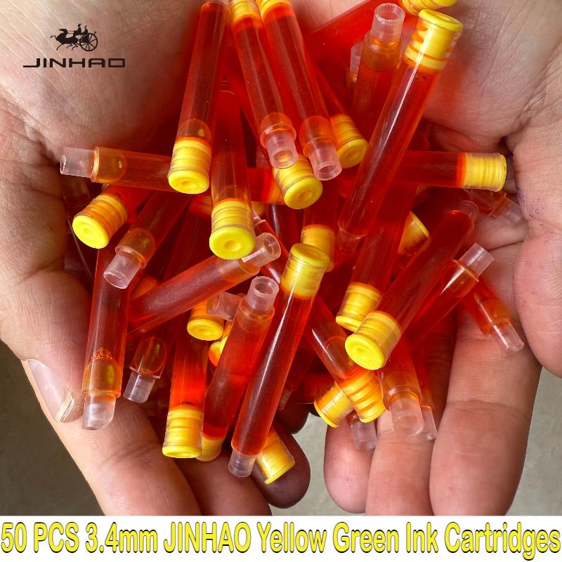 JINHAO 50/12 ШТ. 12 Цветов 2,6 мм/3,4 мм Картриджи для перьевых ручек Чернила Школьные Офисные Принадлежности Канцелярские товары Для Majohn Hongdian