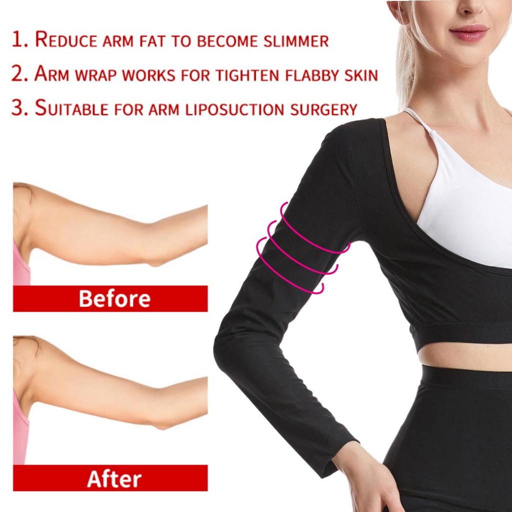 Женская футболка с длинными рукавами для похудения рук, полимерный спортивный жилет для сауны, майки для тренировок, корректирующее белье, триммер для рук, тренажер для талии, компрессионные рукава