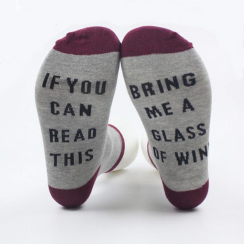 1Pair Women Men's Harajuku IF YOU CAN READ THIS BRING ME A BEER Cotton Skateboard Sock