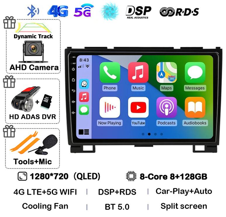 Android 14 Carplay Auto 360 Camera для Great Wall Haval Hover H5 H3 2011-2016 Автомобильный Радио Мультимедийный Плеер GPS Навигация Стерео