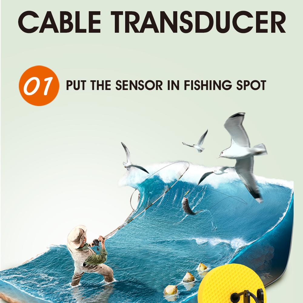 Портативный эхолот, глубина воды, температура, эхолот с проводным эхолотом, датчик, эхолоты