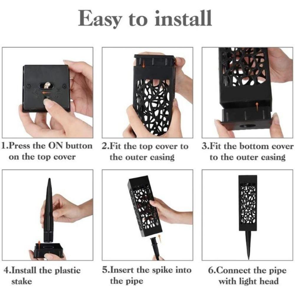 6 шт. наружный солнечный садовый светильник водонепроницаемый солнечный газонный светильник для ландшафтного патио двора дорожки лестницы двора художественное украшение