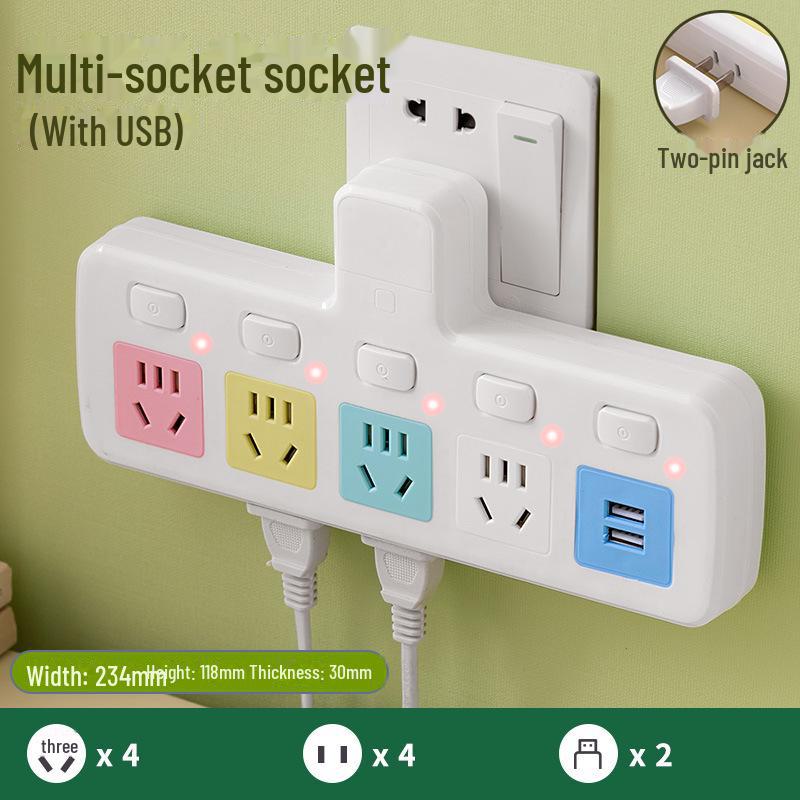 Pure Copper Multi-Function USB Power Strip with Wireless Plug Board