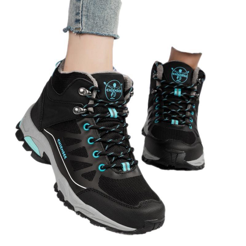 Уличная обувь для хайкинга водонепроницаемая и нескользящая обувь для хайкинга обувь с высоким верхом теплая хлопковая обувь бархатные северо-восточные сноубутсы