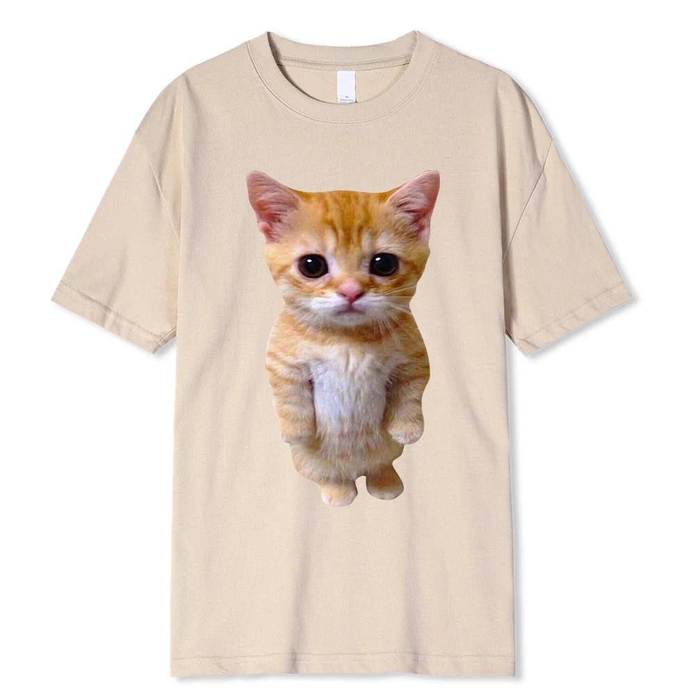 El Gato Meme Sad Crying Cat Munchkin Kitty Meme Модная футболка с рисунком унисекс, модные футболки с короткими рукавами, уличная одежда большого размера